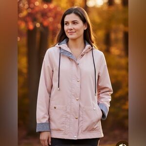 Cavalini Original Jacket Womens Size P/L Pink Navy Anorak Softshell Windbreaker